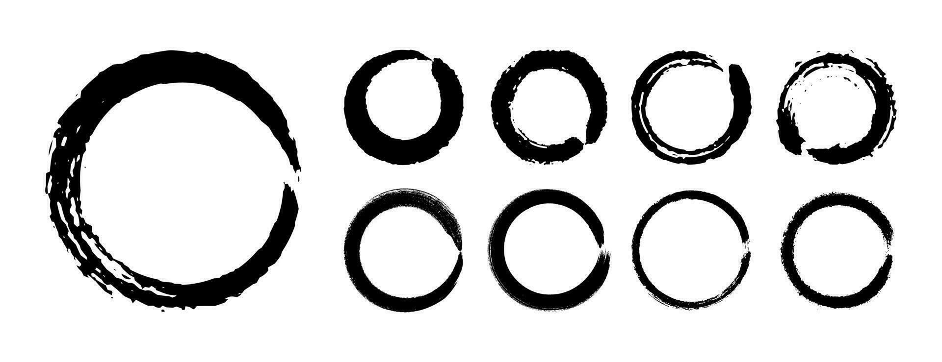 Circle Brush Stroke Element Vector Set