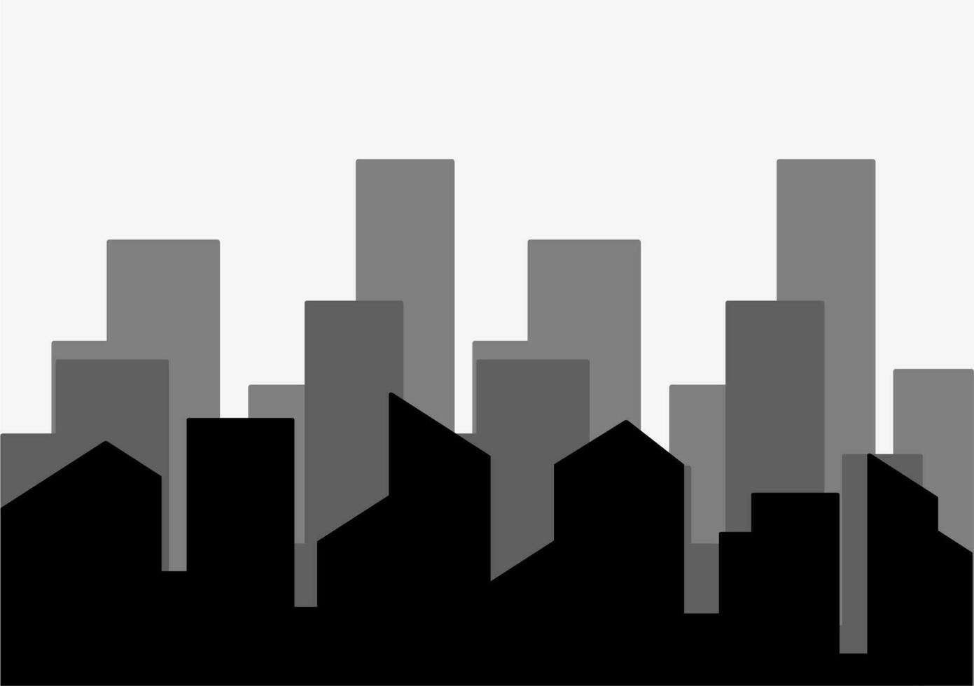 City Building Silhouette Background . Cityscape and Skyline Silhouette Element Background . vector