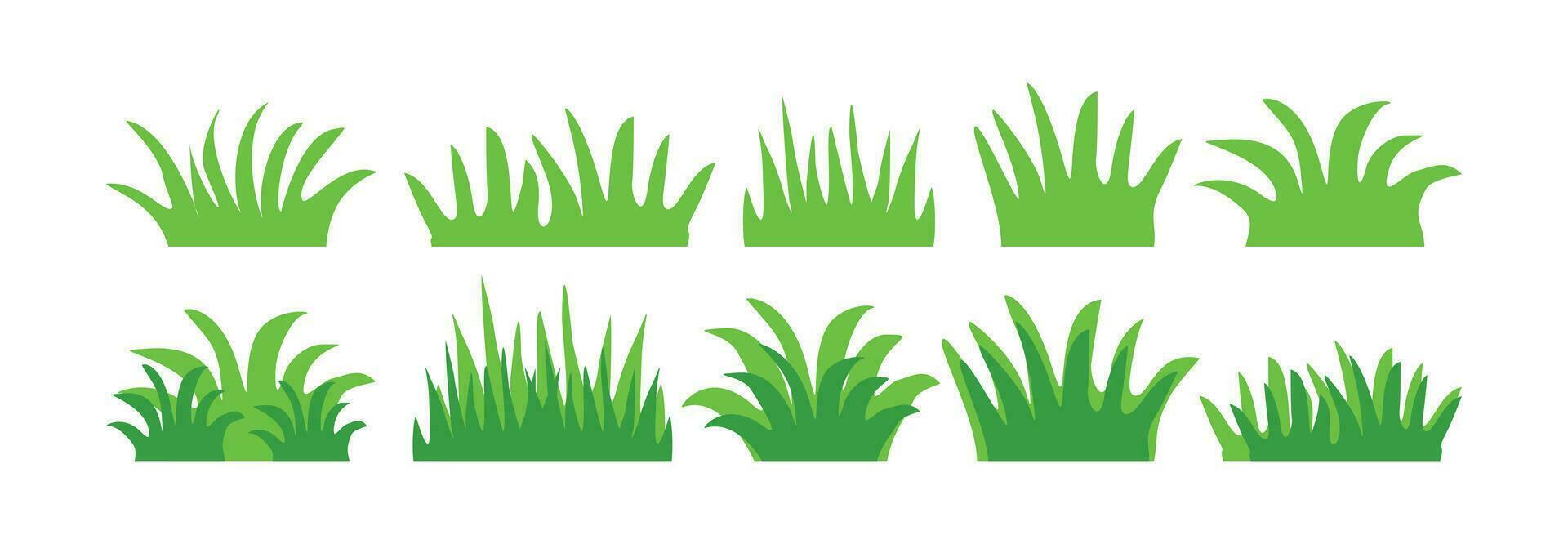 Green Grass Illustration Vector . Grass Element Vector Set
