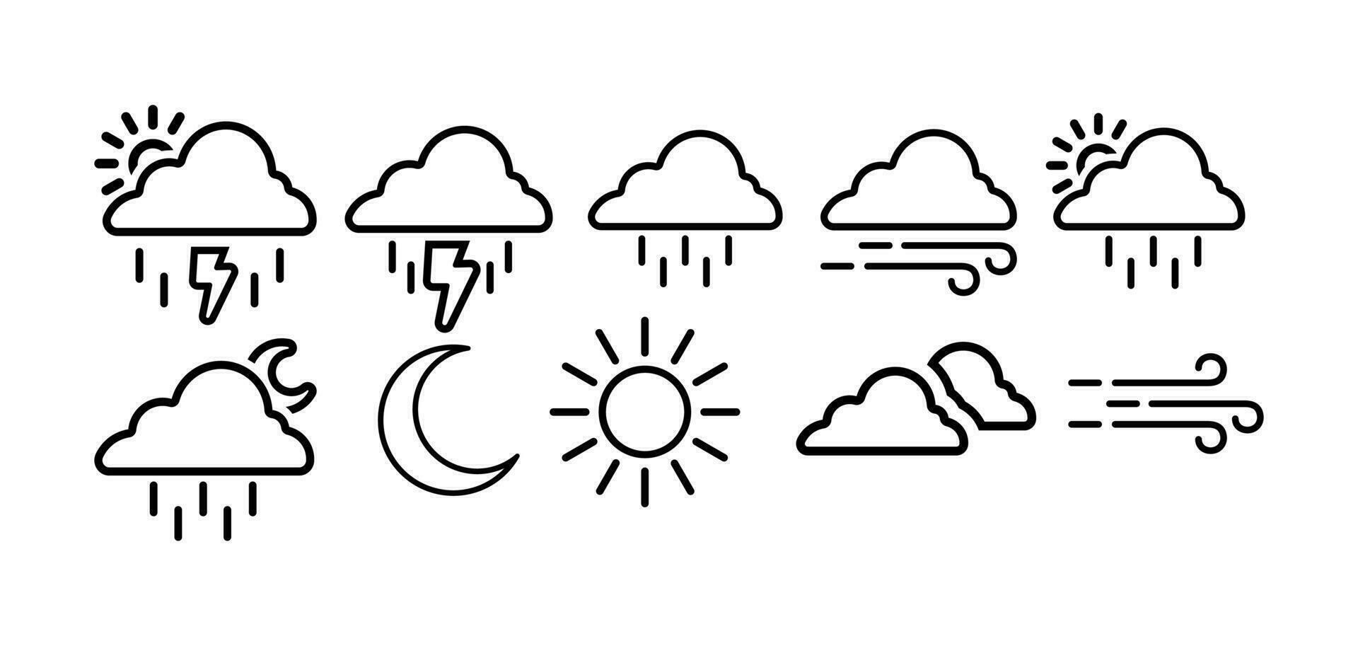 clima contorno icono vector