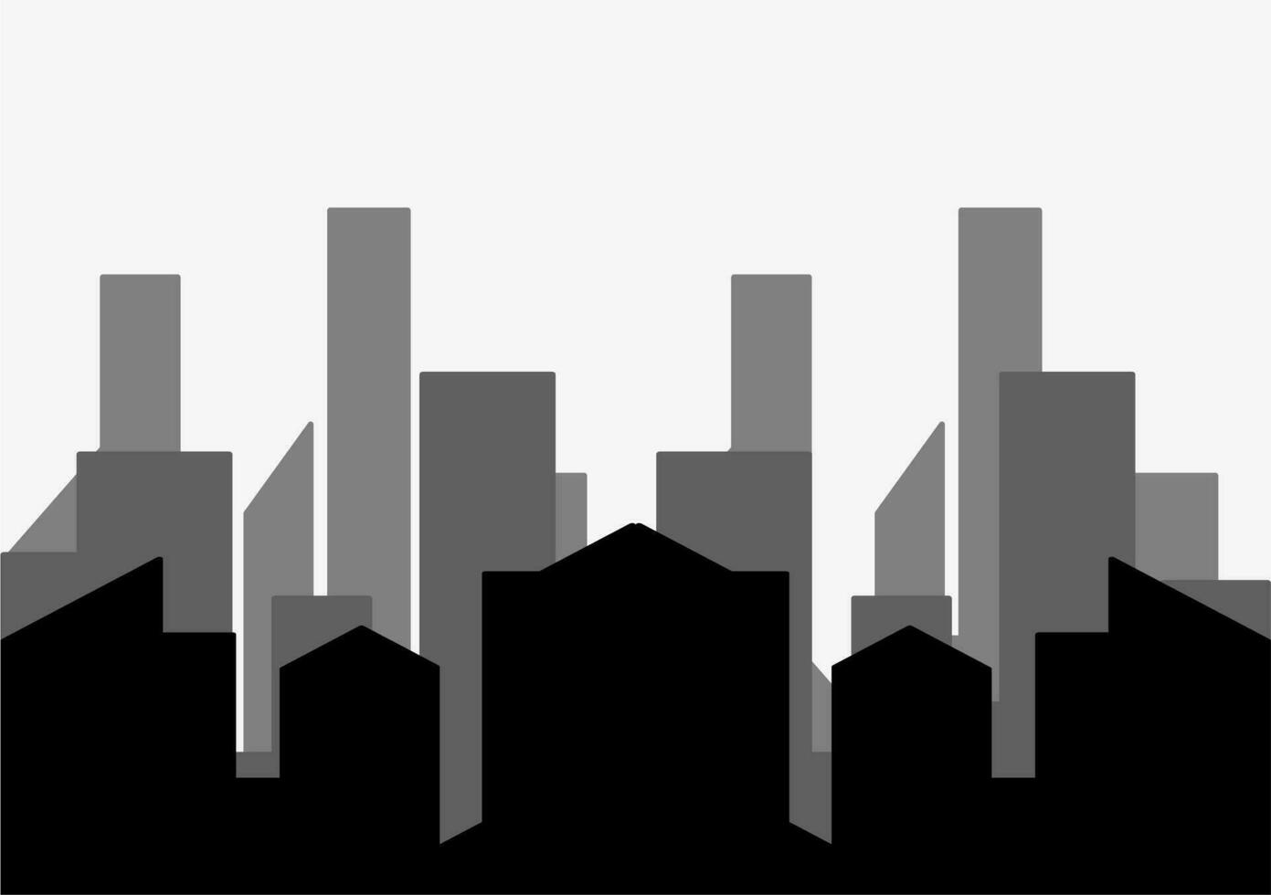 City Building Silhouette Background . Cityscape and Skyline Silhouette Element Background . vector