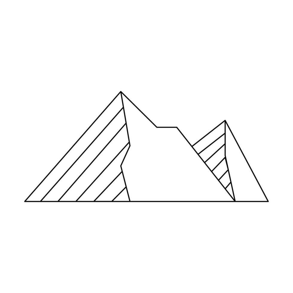 línea montaña elemento vector .