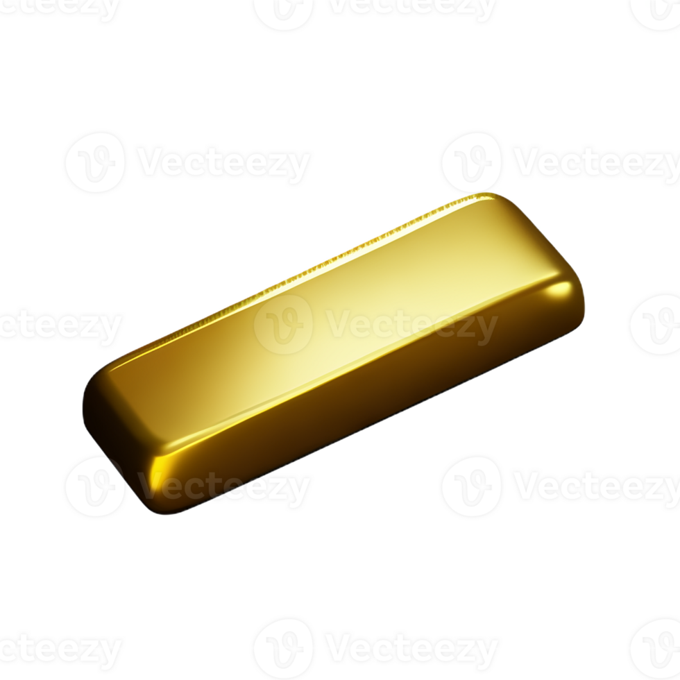 gold bar 3d rendering icon illustration png