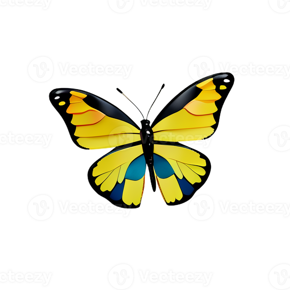 watercolor butterfly 3d rendering icon illustration png