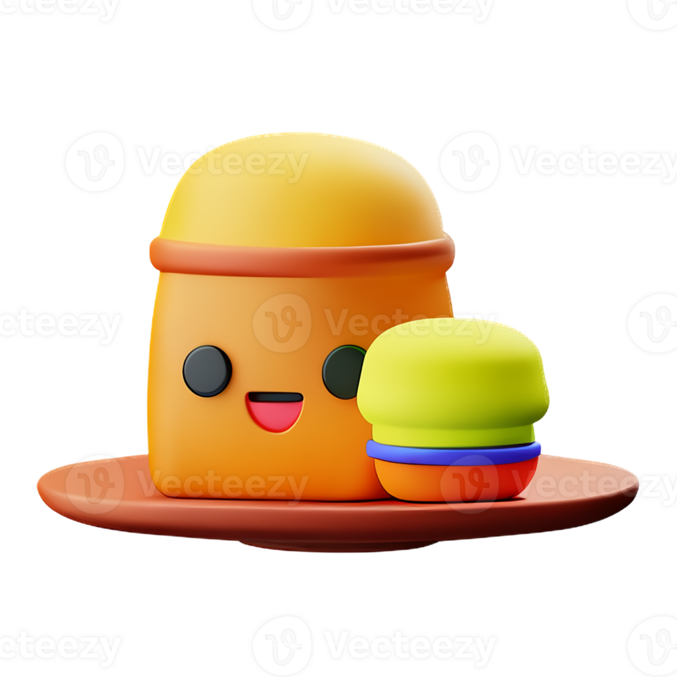snacks 3d rendering icon illustration png
