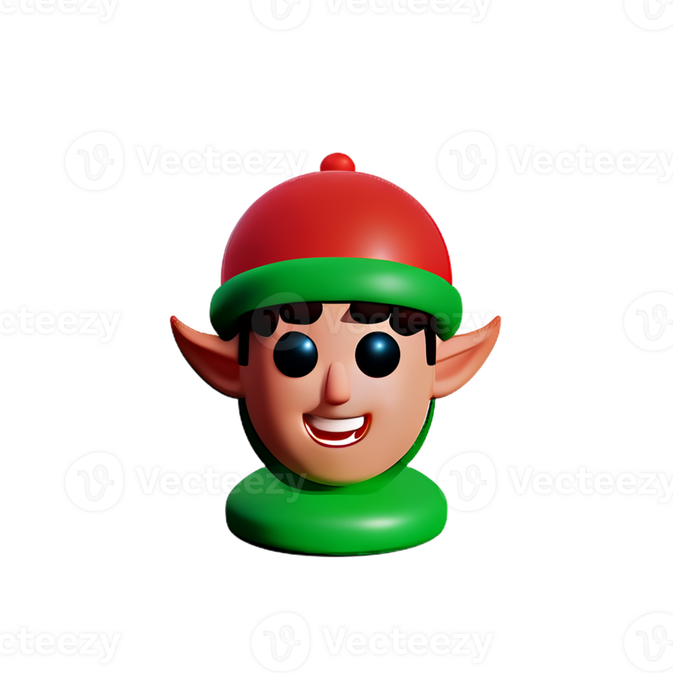 elf face 3d rendering icon illustration png
