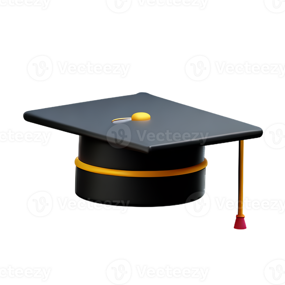 graduation hat 3d rendering icon illustration png