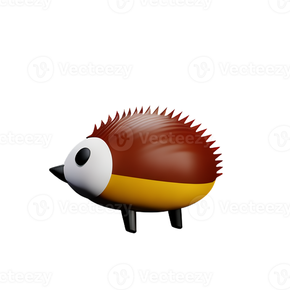 hedgehog 3d rendering icon illustration png