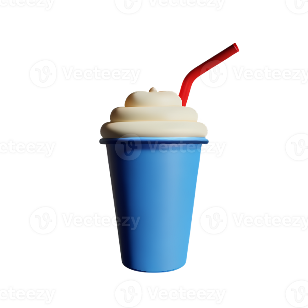 milkshake 3d rendering icon illustration png