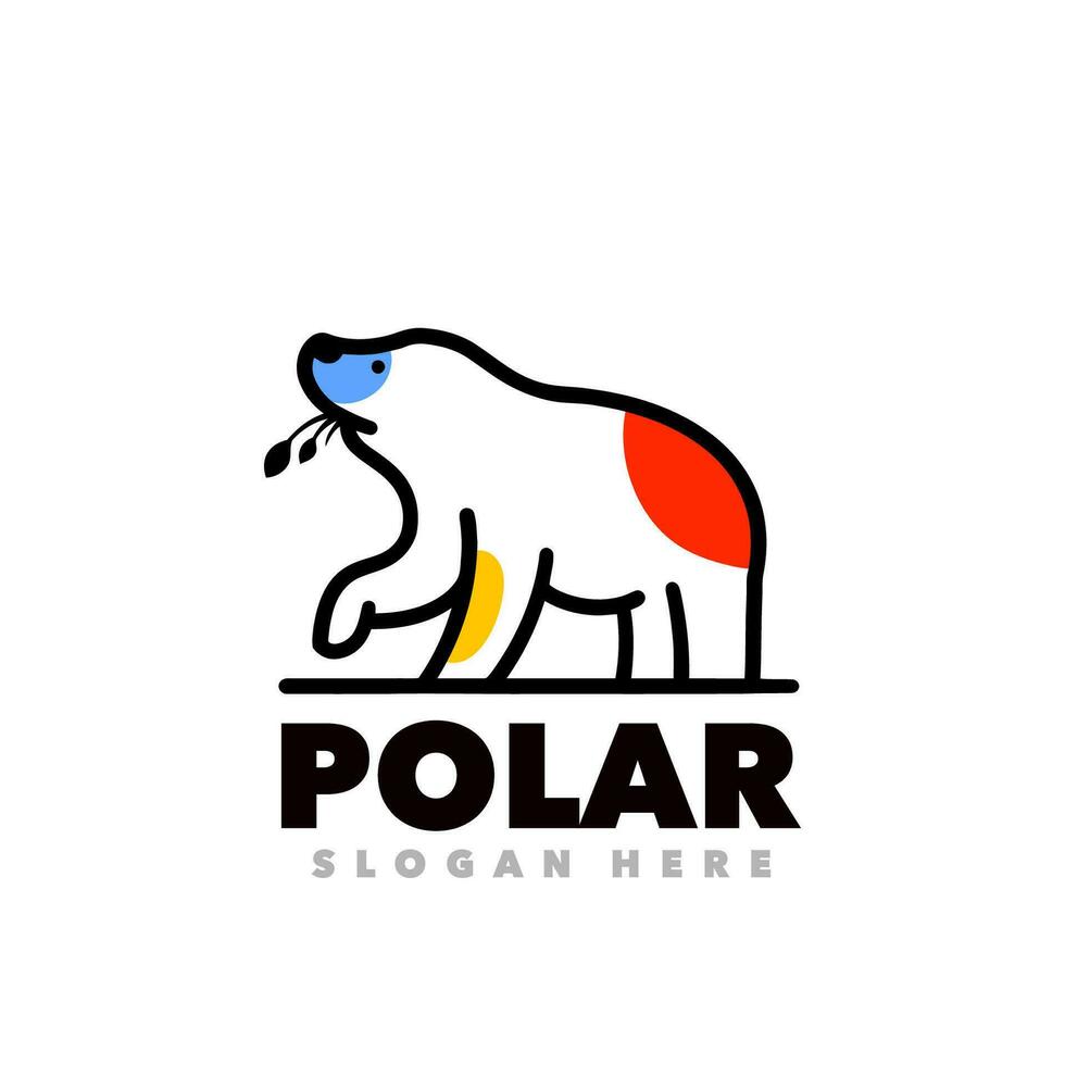 polar línea diseño logo vector
