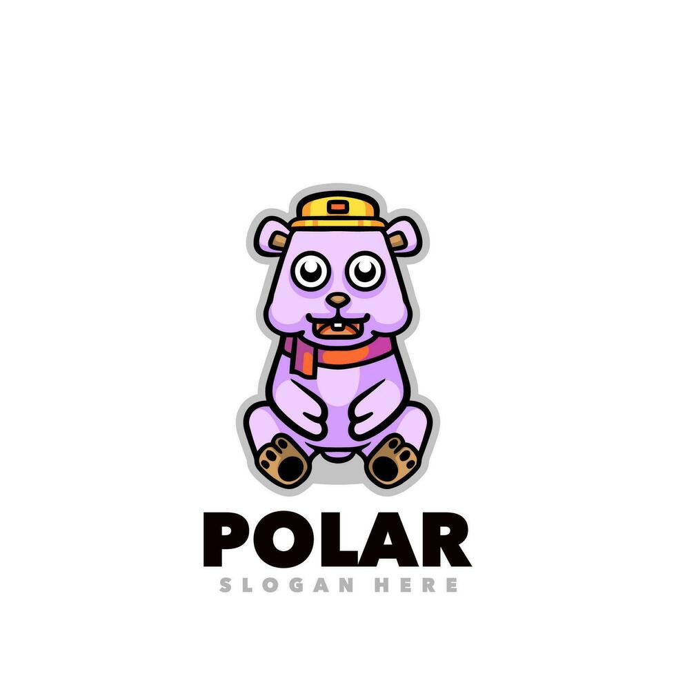 Polar cartoon mascot vector