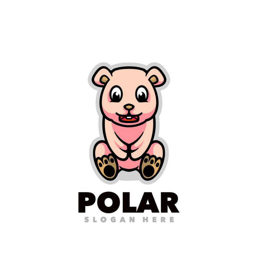 polar mascota dibujos animados vector