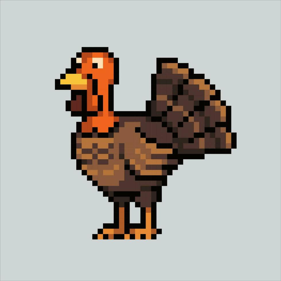 Pixel art illustration Turkey. Pixelated Turkey. Turkey animal icon