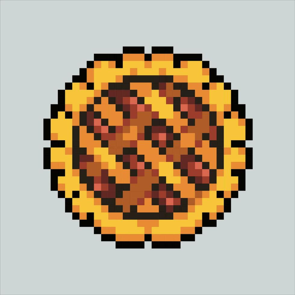 píxel Arte ilustración tarta. pixelado tarta. otoño otoño tarta pastel icono pixelado para el píxel Arte juego y icono para sitio web y vídeo juego. antiguo colegio retro vector