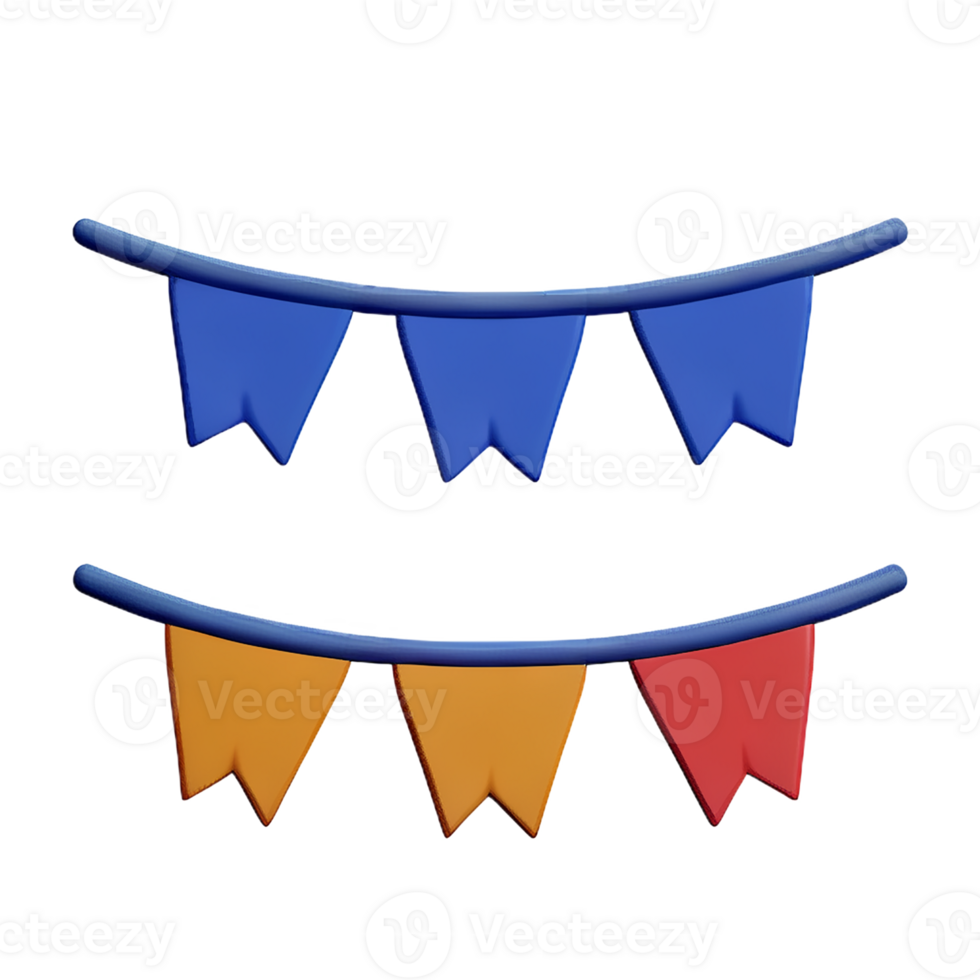 bunting 3d rendering icon illustration png