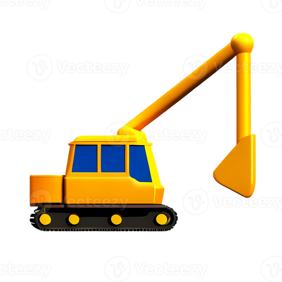 excavator 3d rendering icon illustration png