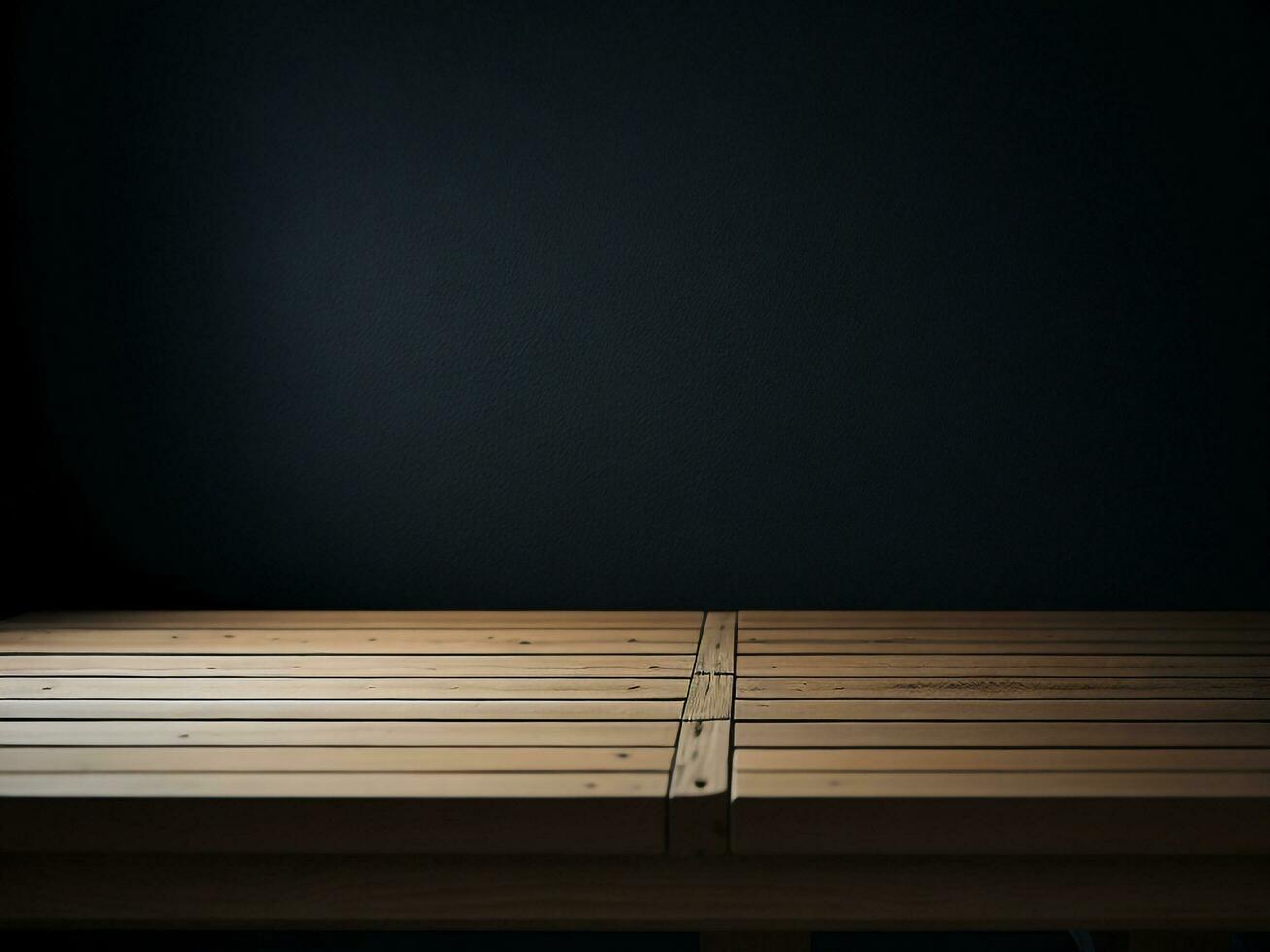 Wooden table and blur tropical green grass background, product display montage. High quality photo 8k FHD AI generated