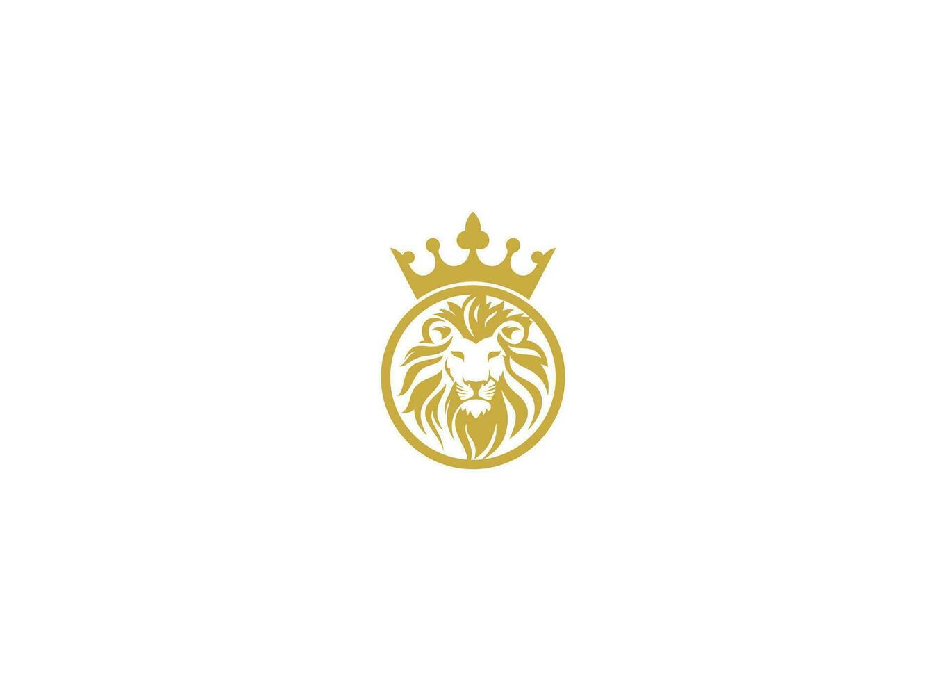 lion head crown Logo Design with Creative Modern vector icon template