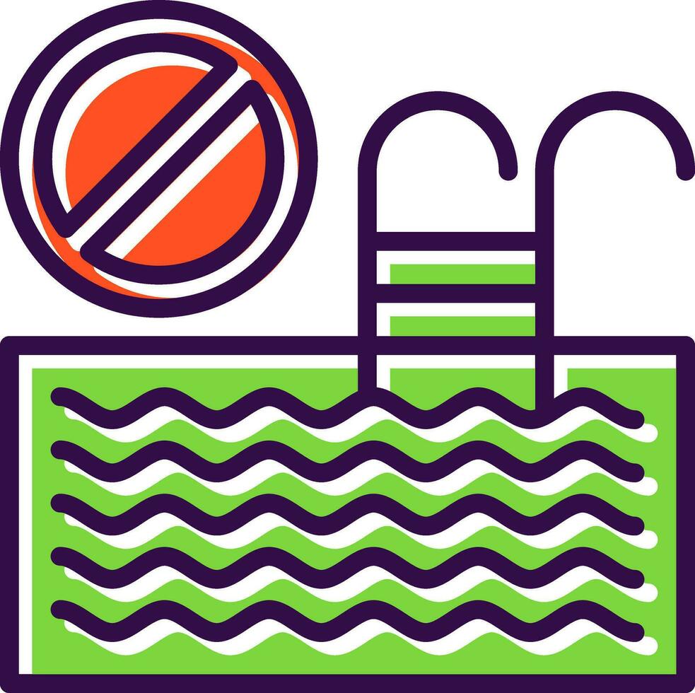Swimming pool Ban Vector Icon Design