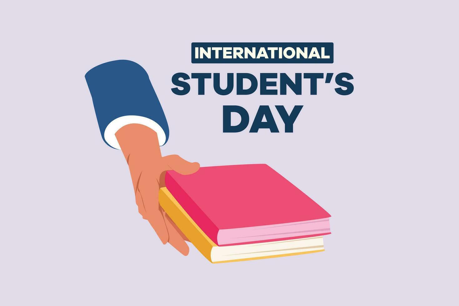 International student's day concept. Happy students. Colored flat vector illustration isolated.