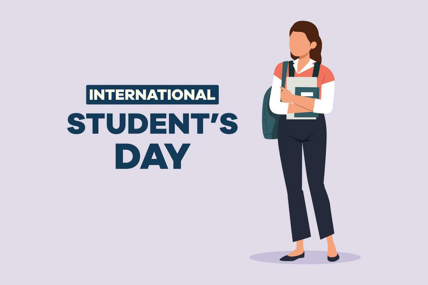 International student's day concept. Happy students. Colored flat vector illustration isolated.