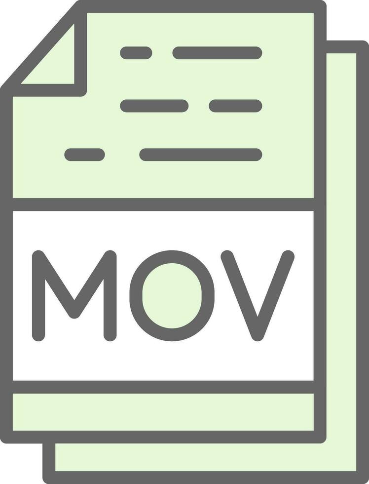 MOV File Format Vector Icon Design