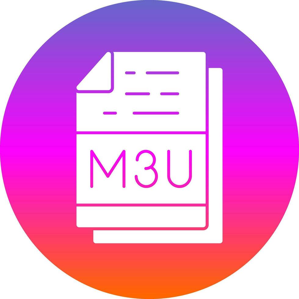 M3U File Format Vector Icon Design