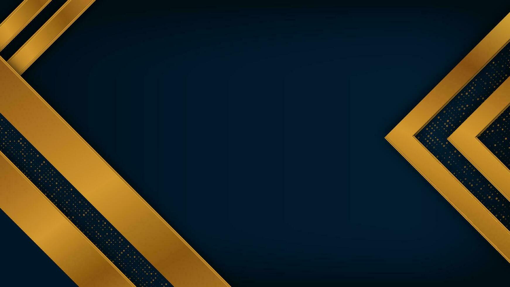 abstract blue and gold triangle background, luxury and shiny business