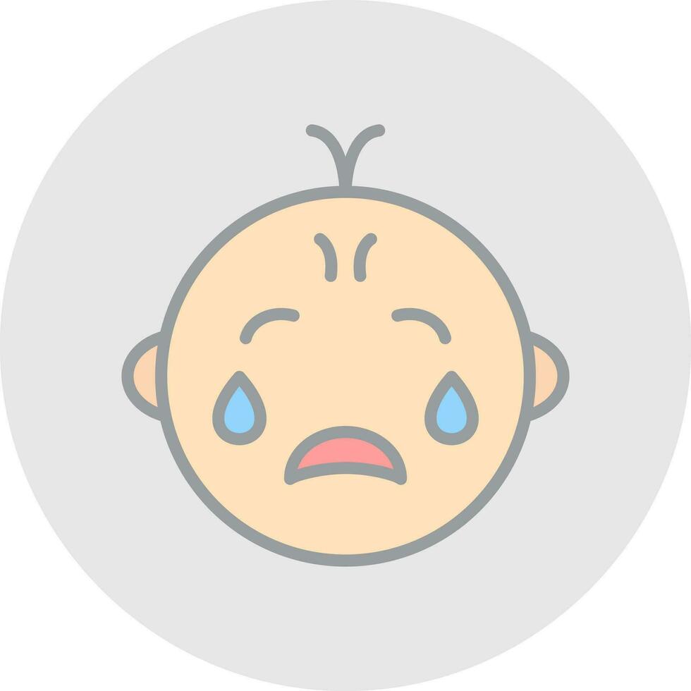 bebé llorando vector icono diseño