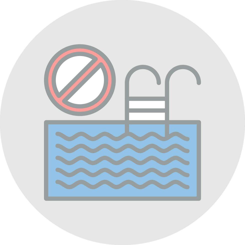 nadando piscina prohibición vector icono diseño