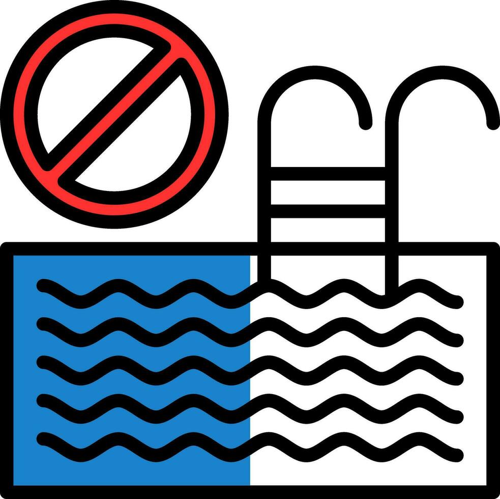 Swimming pool Ban Vector Icon Design