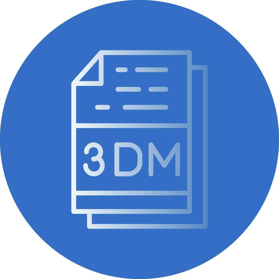 3dm File Extension Vector Icon Design