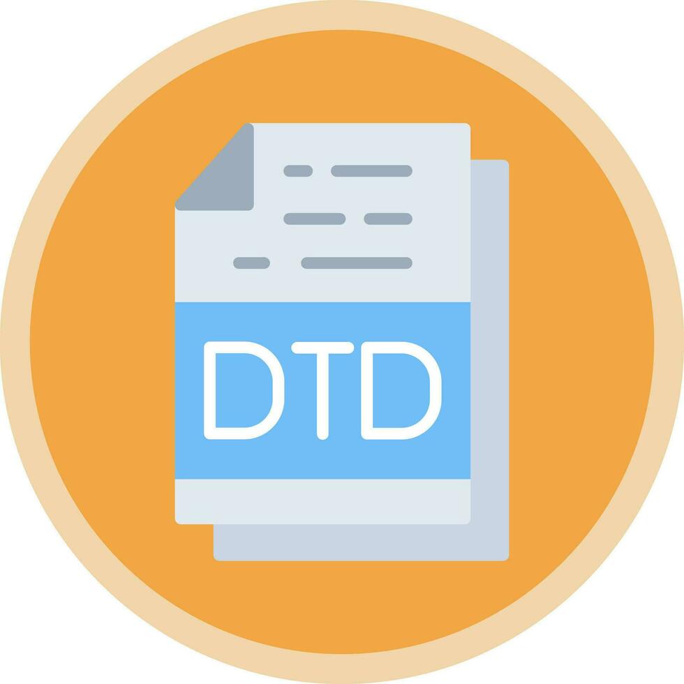 dtd archivo formato vector icono diseño