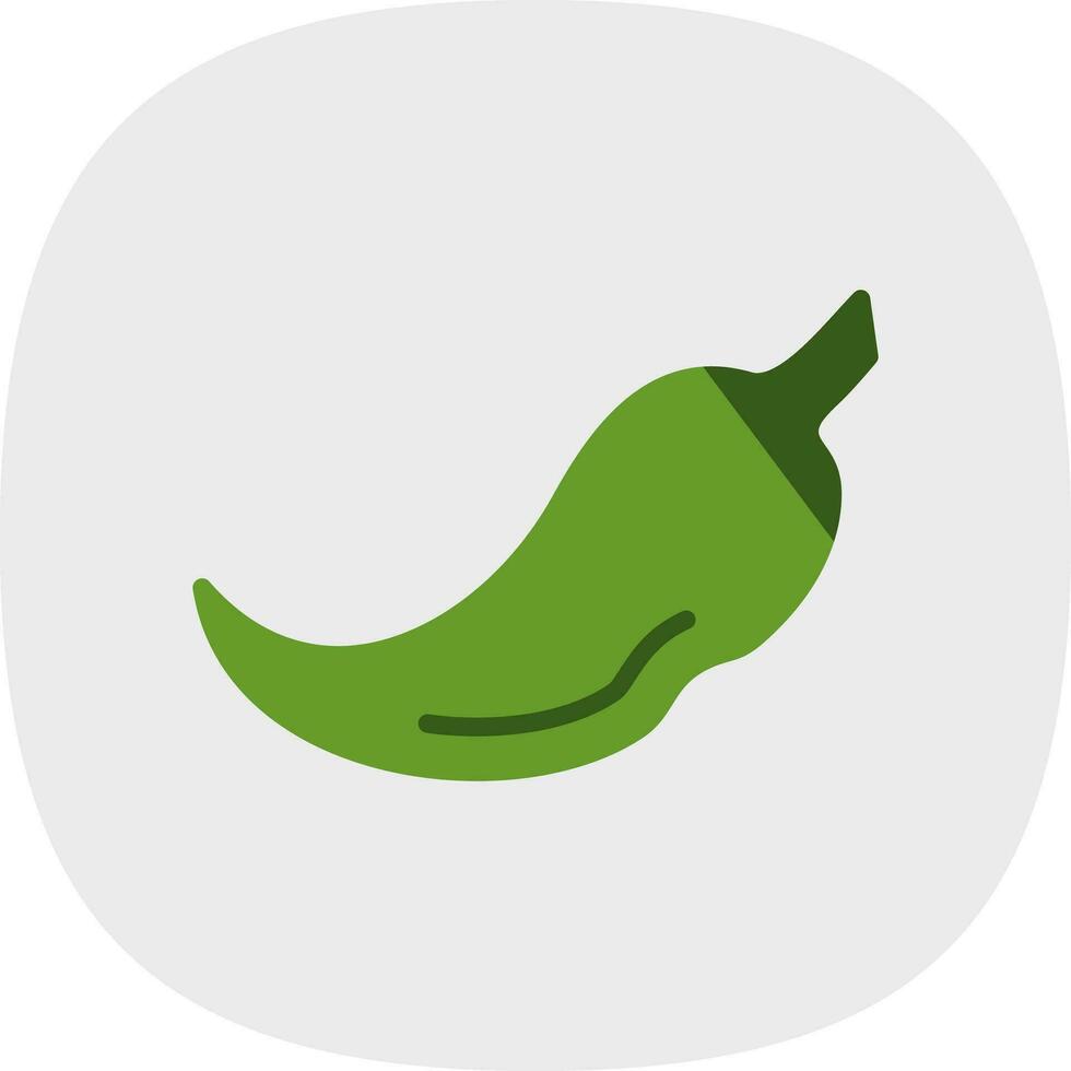 Green Chili Vector Icon Design