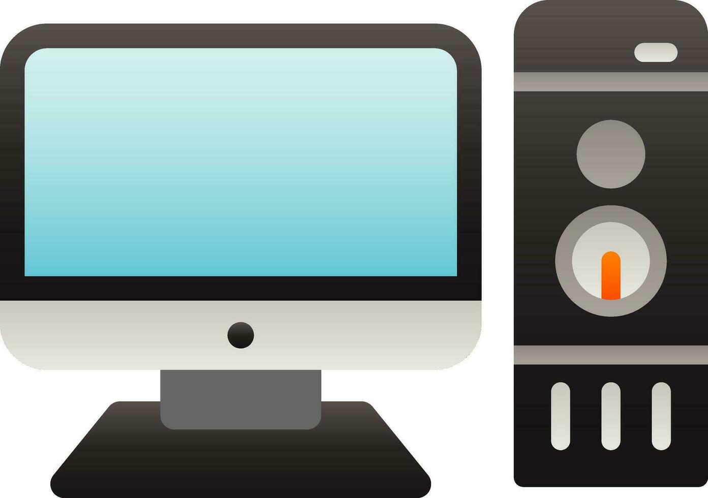 Desktop Computer Vector Icon Design