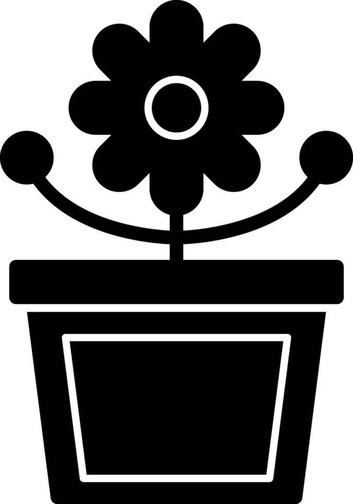 Flower Pot Vector Icon Design