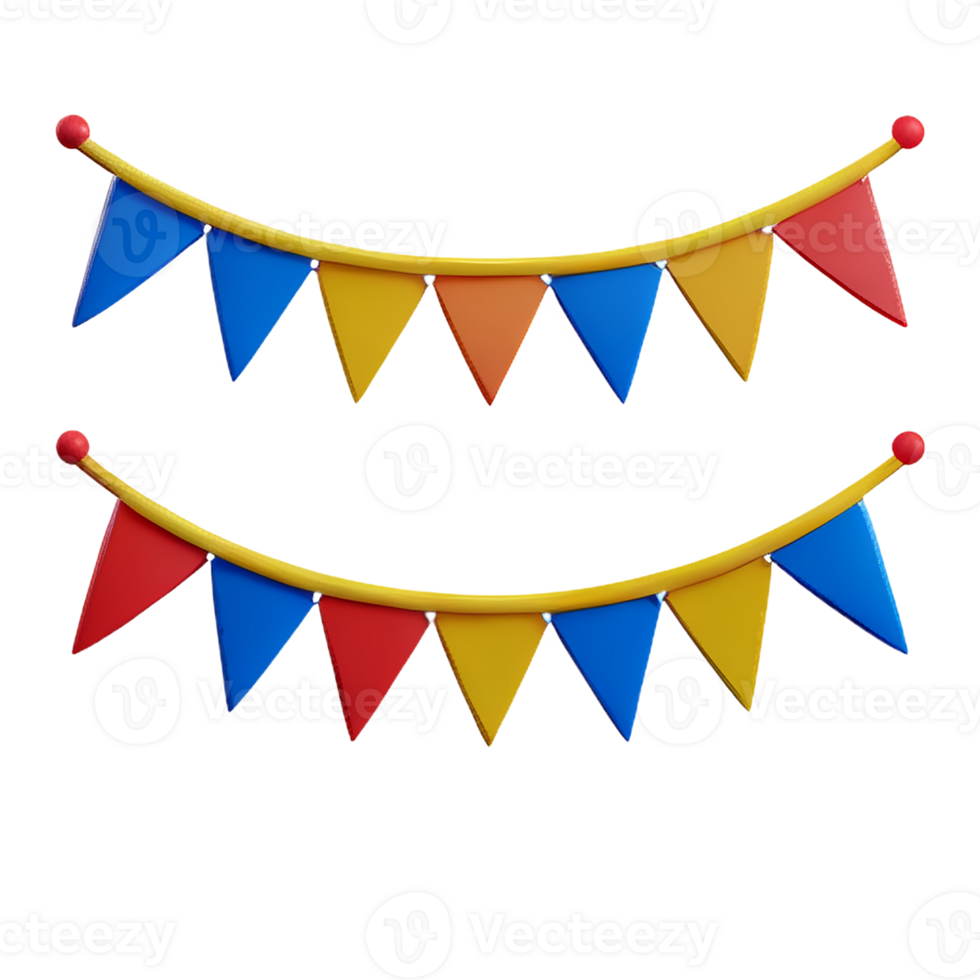 bunting 3d rendering icon illustration png
