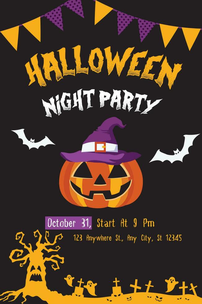 halloween flyer, Halloween background with Halloween pumpkin, Halloween background with pumpkin, Halloween banners set vector