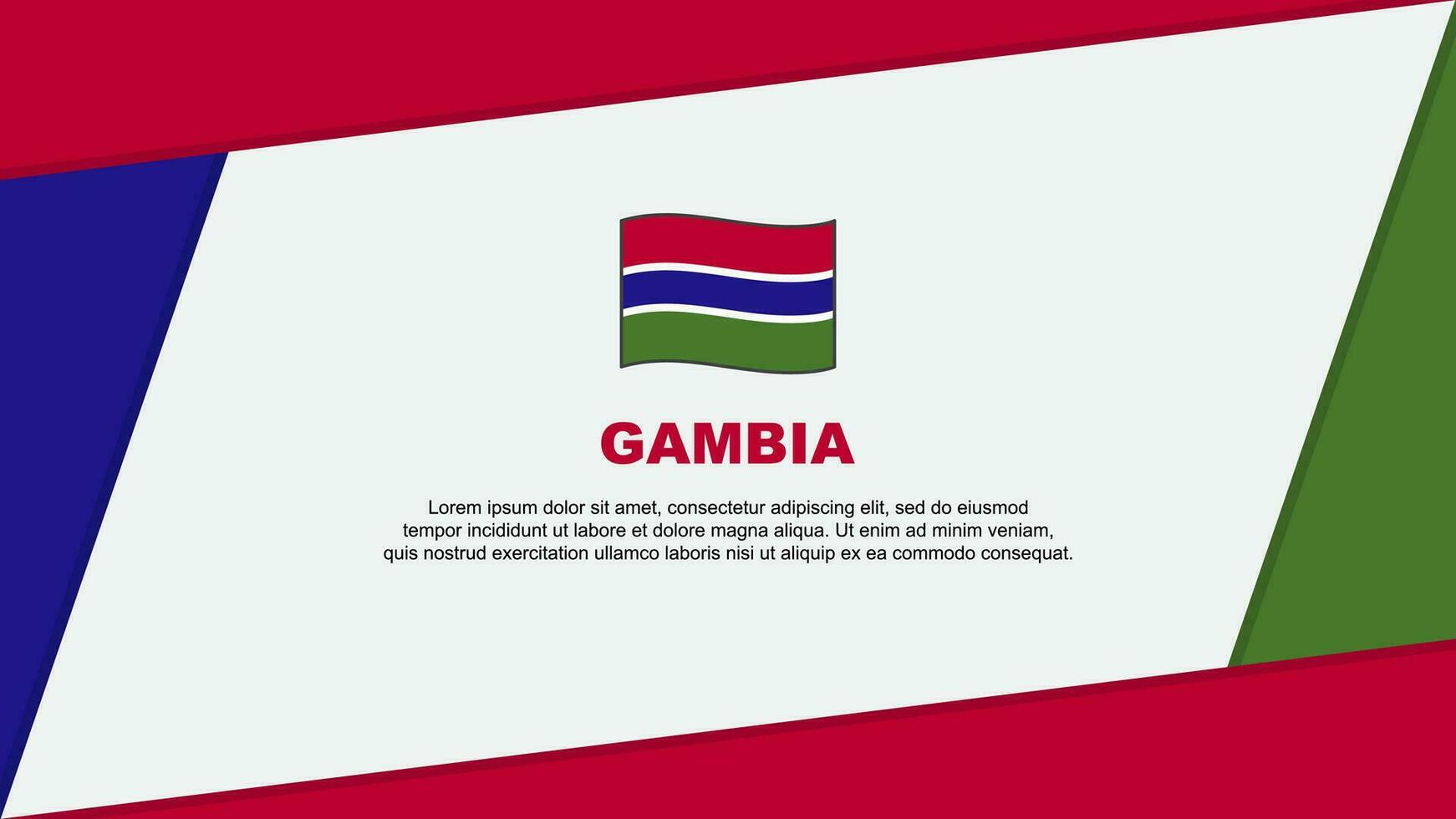 Gambia Flag Abstract Background Design Template. Gambia Independence Day Banner Cartoon Vector Illustration. Gambia Banner