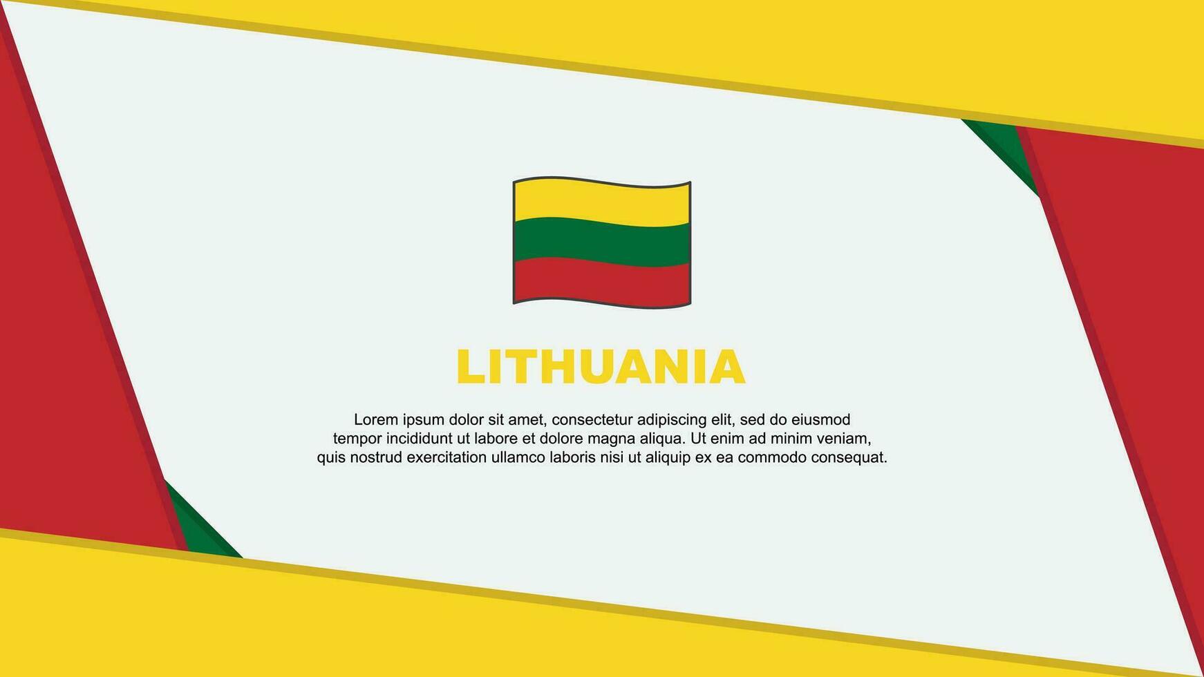 Lithuania Flag Abstract Background Design Template. Lithuania Independence Day Banner Cartoon Vector Illustration. Lithuania Cartoon
