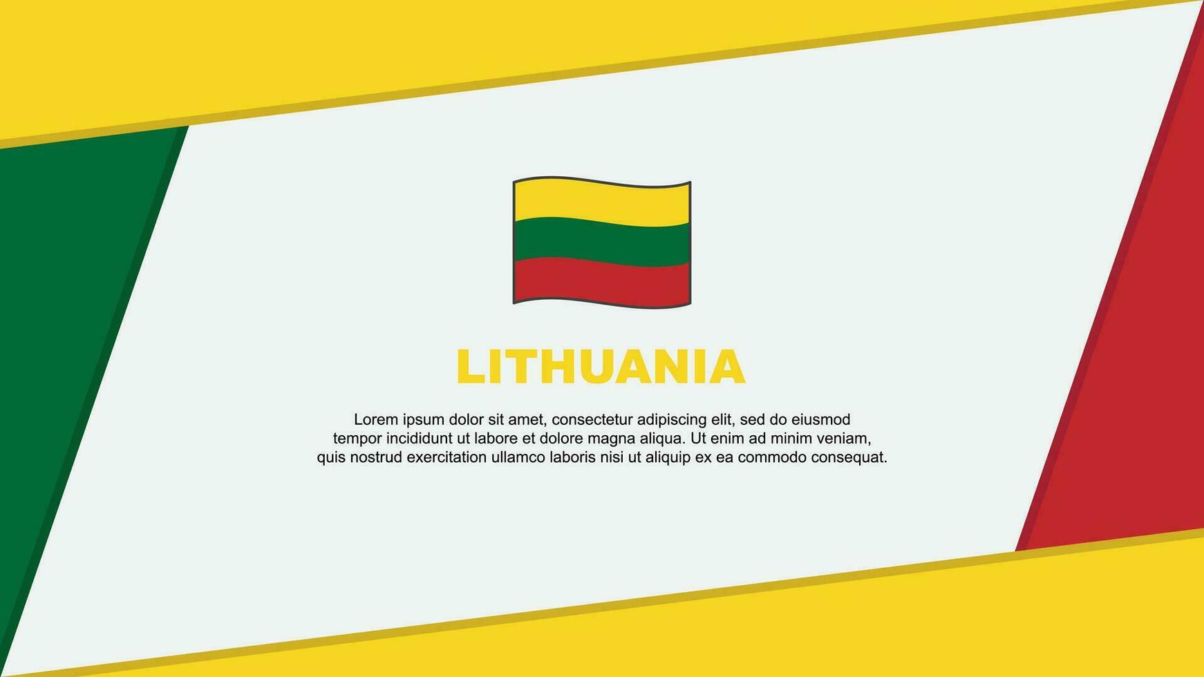 Lithuania Flag Abstract Background Design Template. Lithuania Independence Day Banner Cartoon Vector Illustration. Lithuania Independence Day