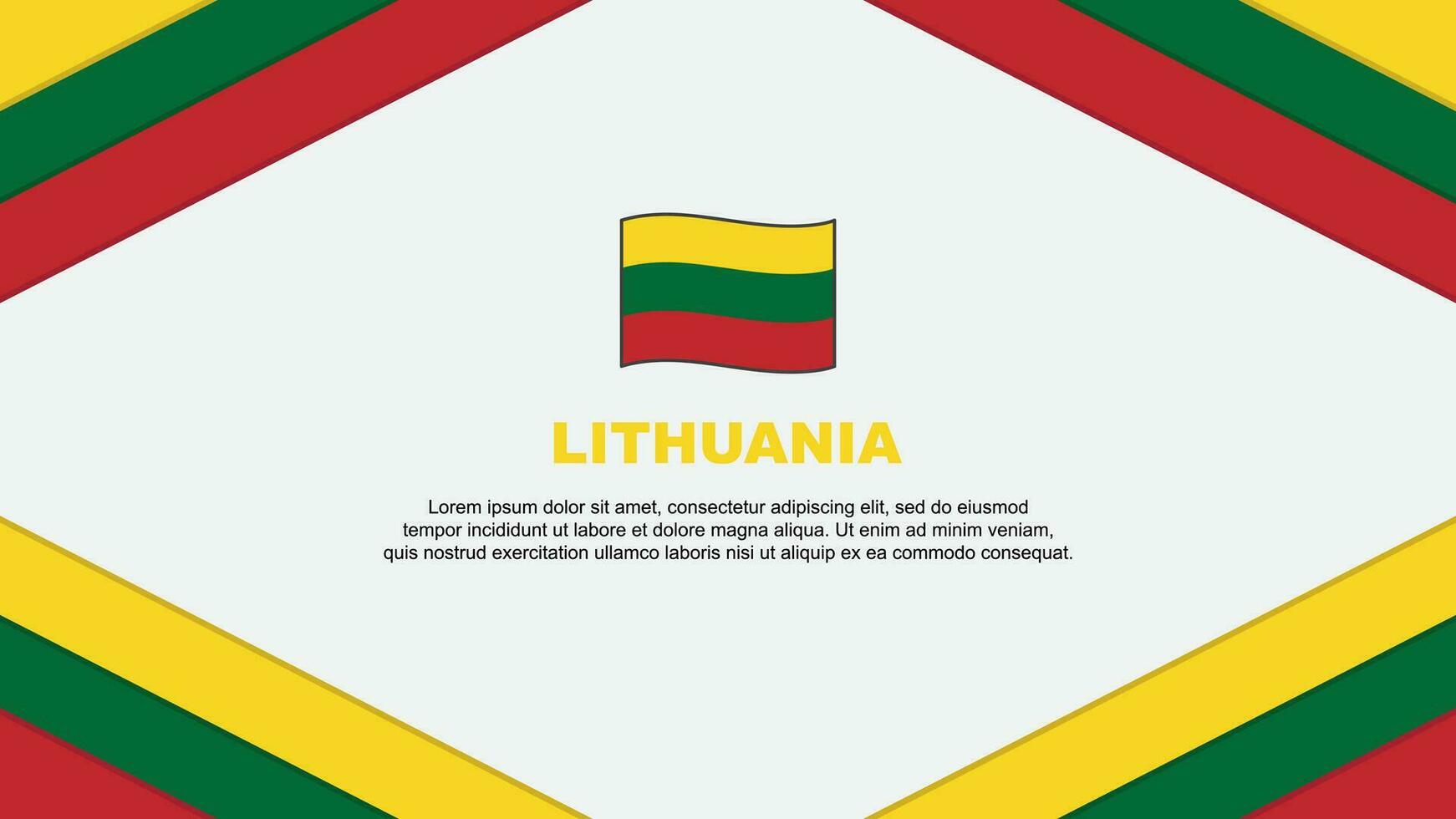 Lithuania Flag Abstract Background Design Template. Lithuania Independence Day Banner Cartoon Vector Illustration. Lithuania Illustration