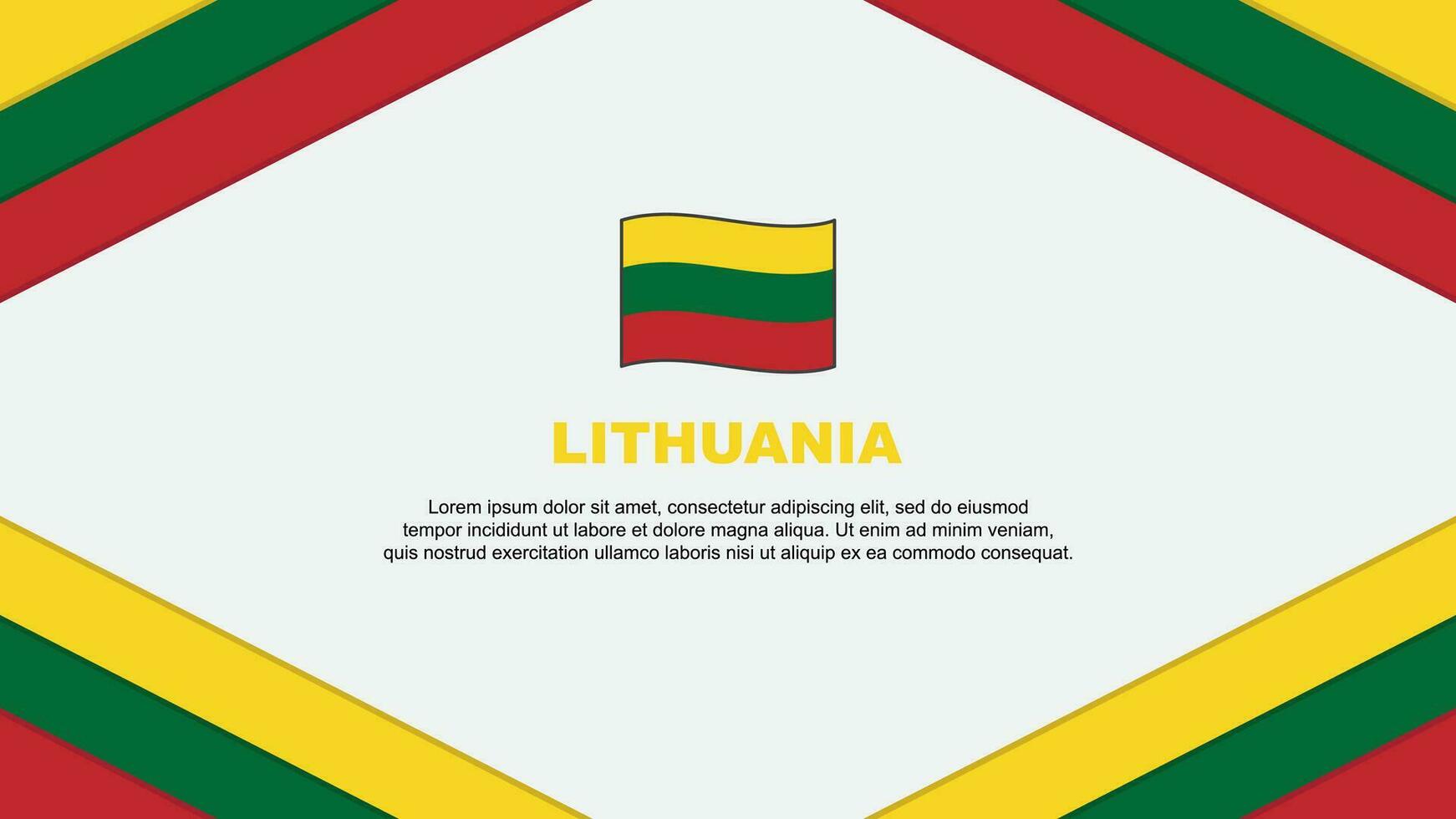 Lithuania Flag Abstract Background Design Template. Lithuania Independence Day Banner Cartoon Vector Illustration. Lithuania Illustration