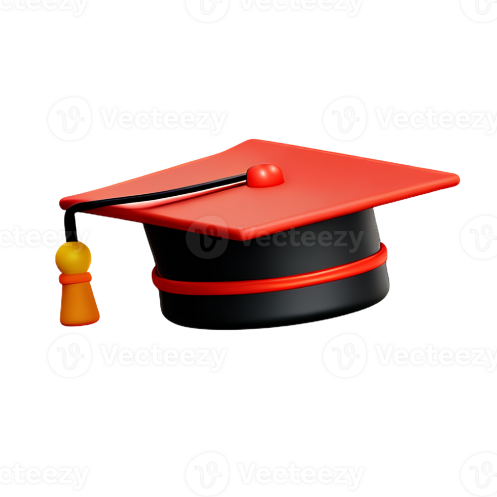 graduation hat 3d rendering icon illustration png