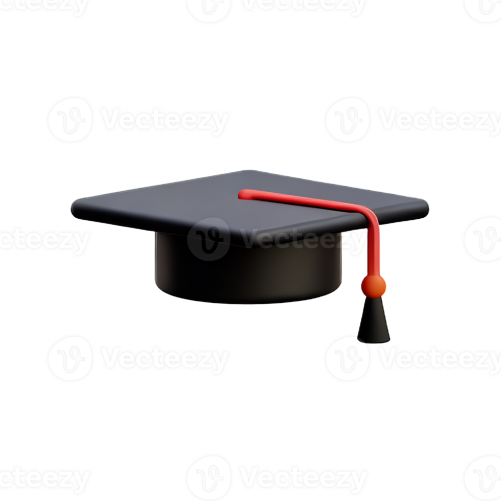 graduation hat 3d rendering icon illustration png