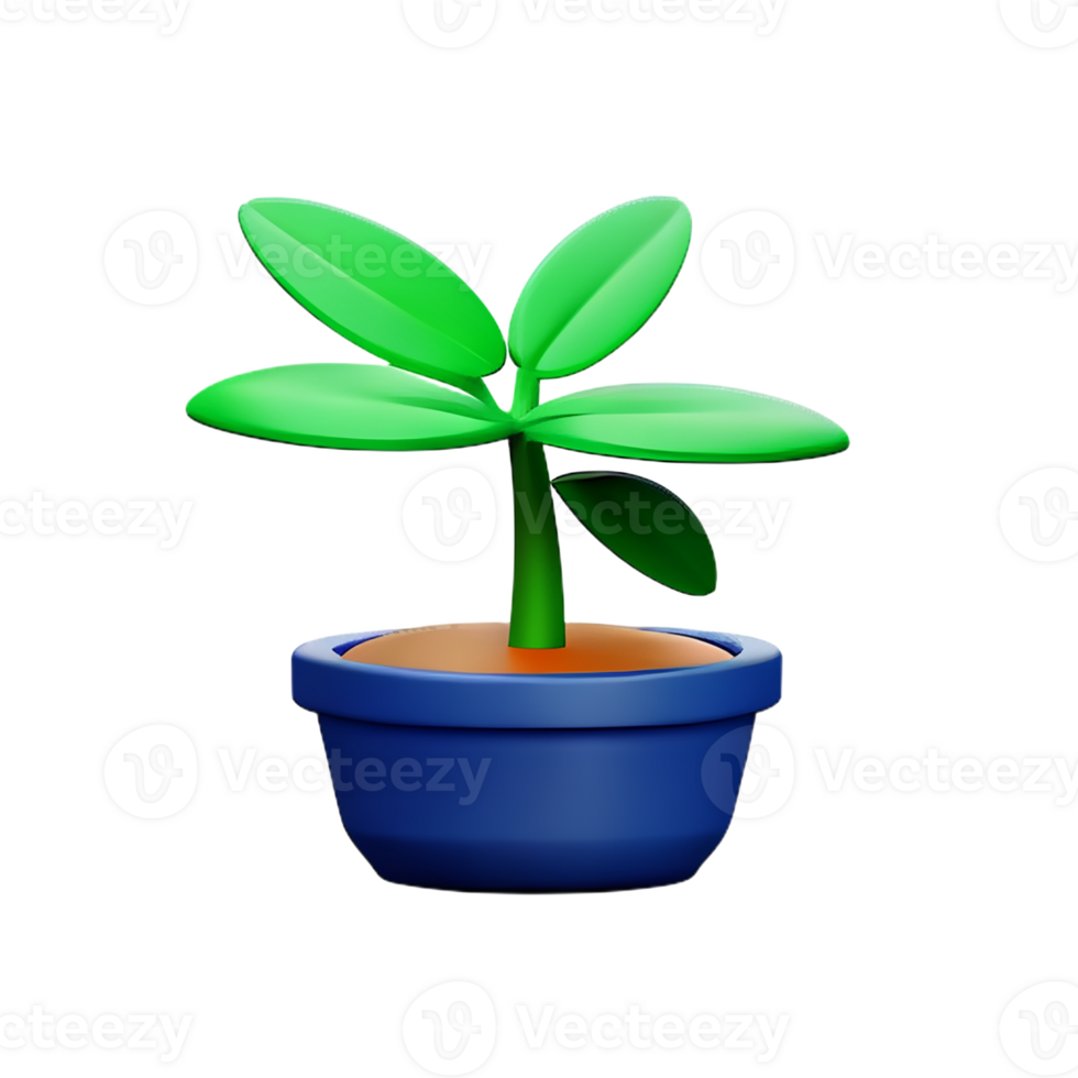 potted plants 3d rendering icon illustration png