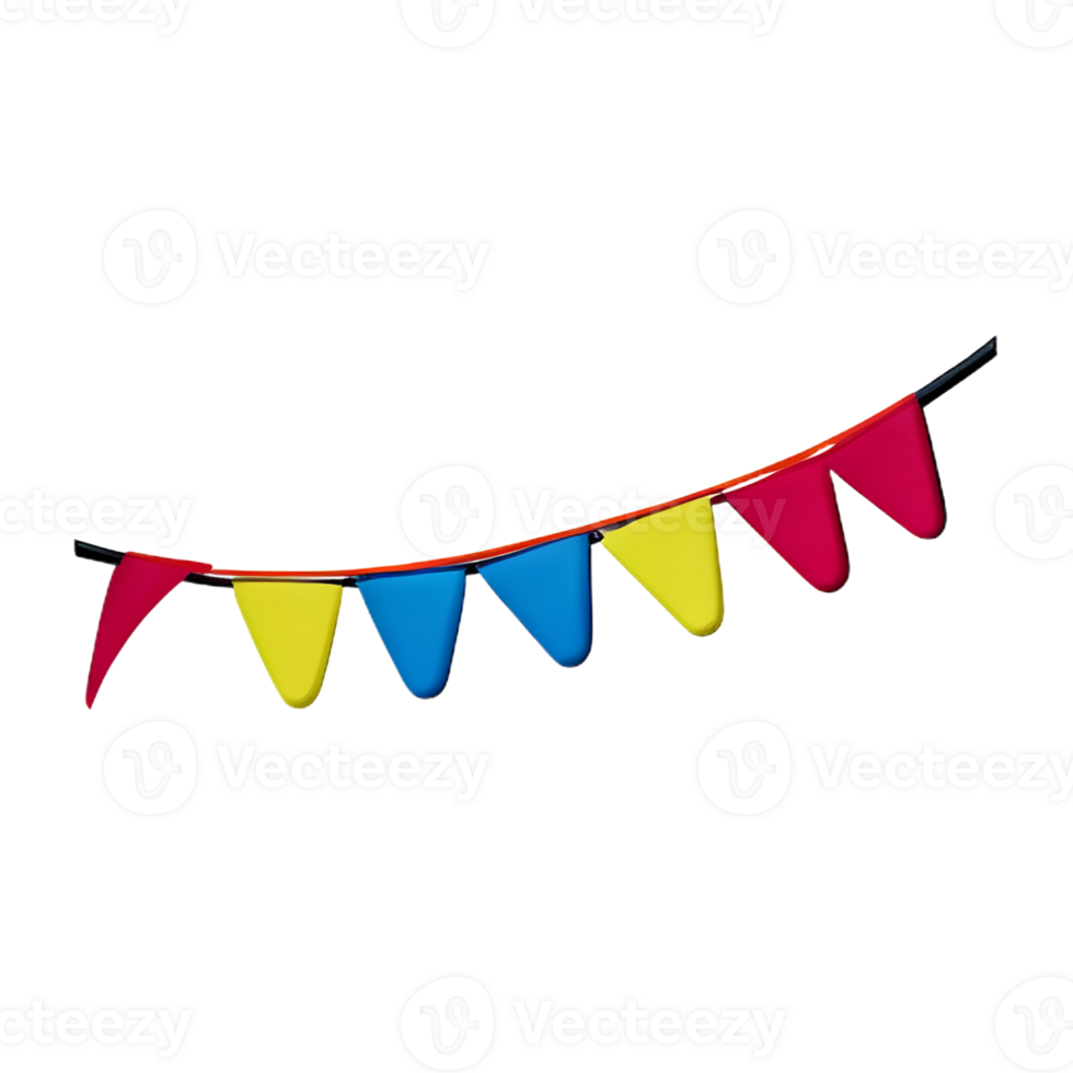bunting 3d rendering icon illustration png