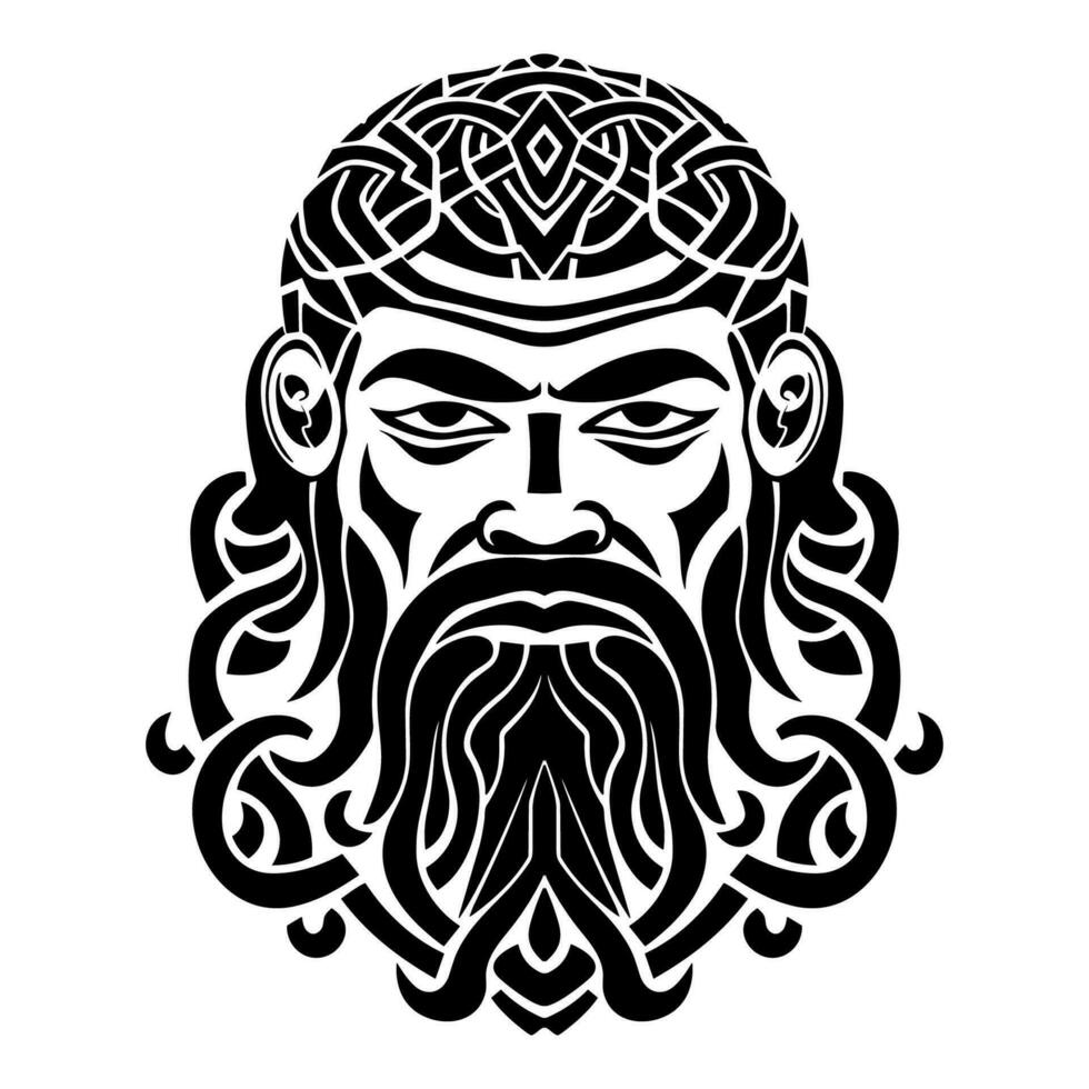 Viking man in celtic knot style vector