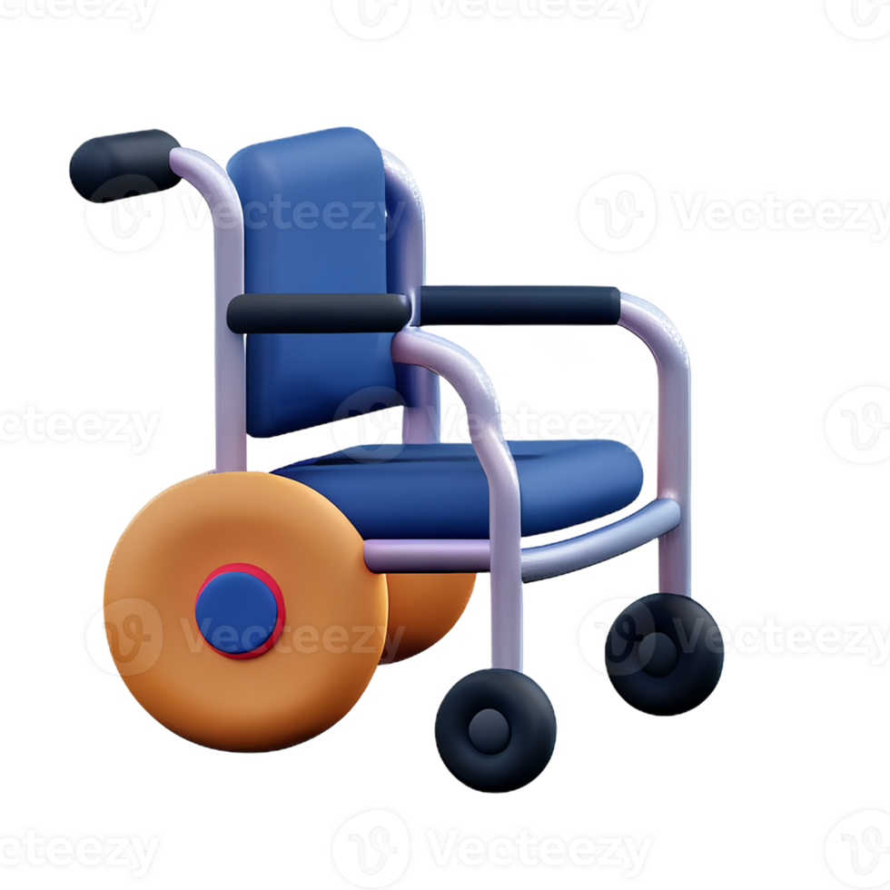wheelchair 3d rendering icon illustration png