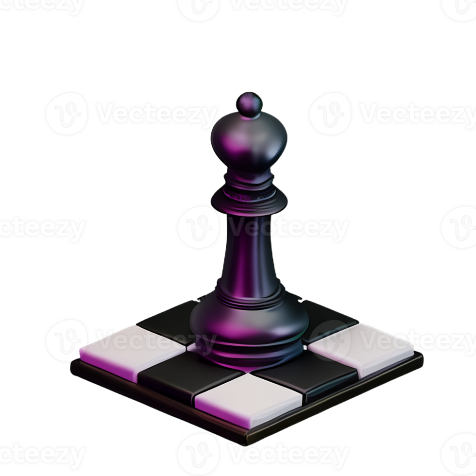 chess pieces 3d rendering icon illustration png